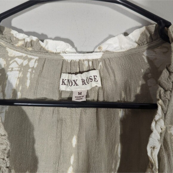 Knox Rose Blouse Women Size M Tie Dye Wrap Long Sleeve Boho Top - Picture 4 of 7